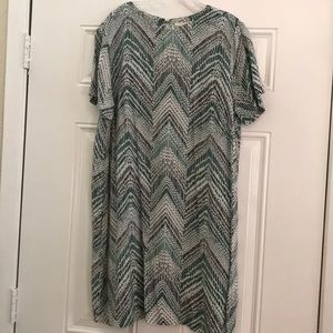 Green and Black Shift Dress